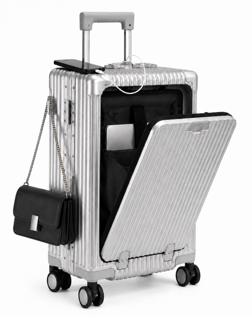 Valise cabine intelligente Cabinova – porte-gobelet integre et port USB