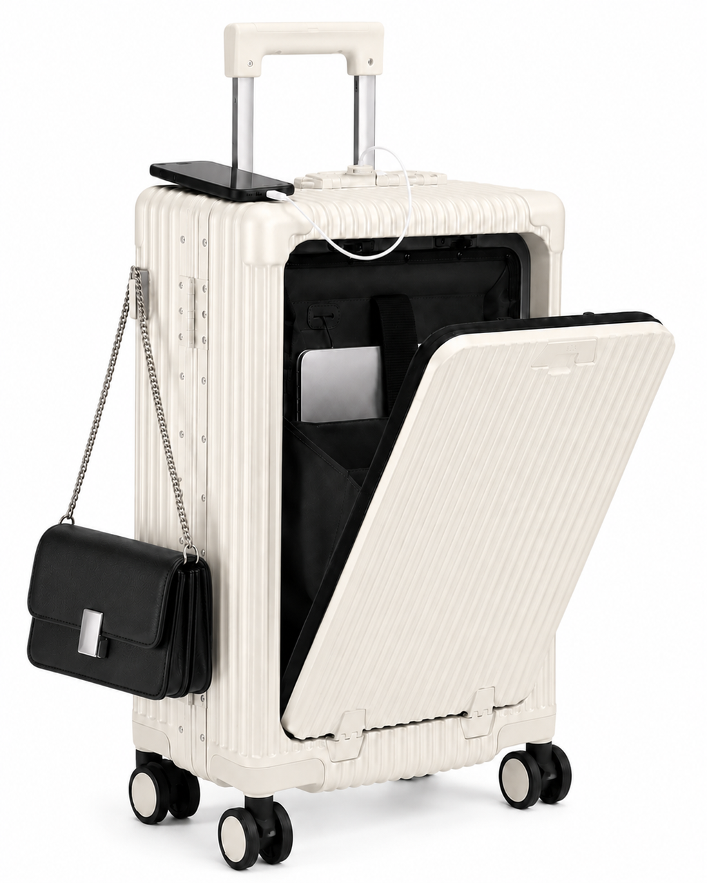 Valise cabine Cabinova – bagage a main avec porte-gobelet et port USB