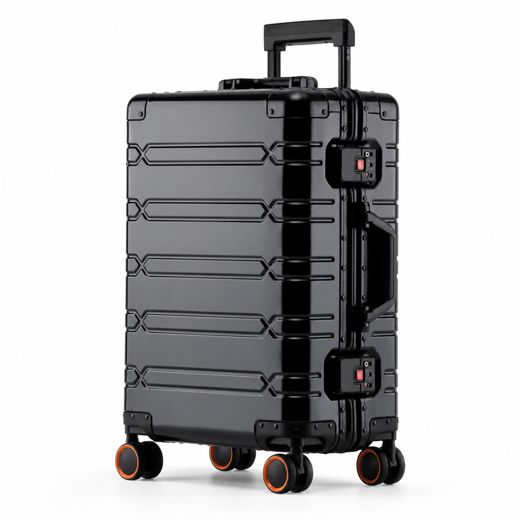Valise cabine premium Cabinova – vue laterale, poignee telescopique ergonomique