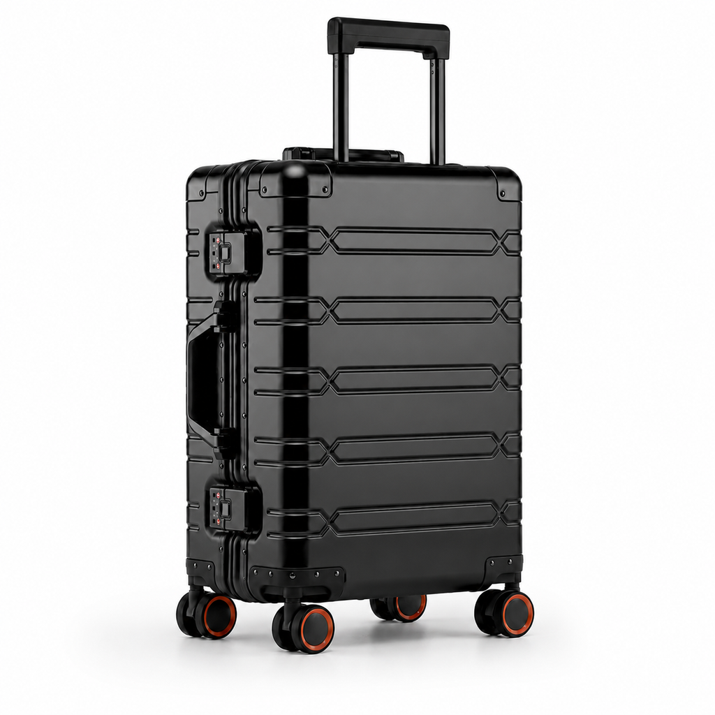 Valise cabine premium Cabinova – coque rigide alliage aluminium-magnesium, couleur noire